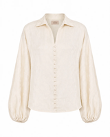 Camicetta in raso jacquard avorio