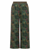 Pantaloni in velluto con stampa botanica