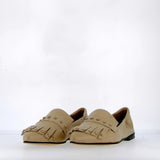 Pointed toe in beige glove nappa leather