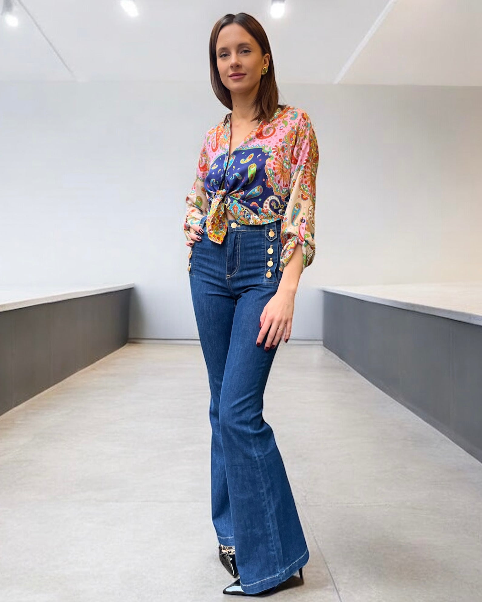 Camicia in seta foulard