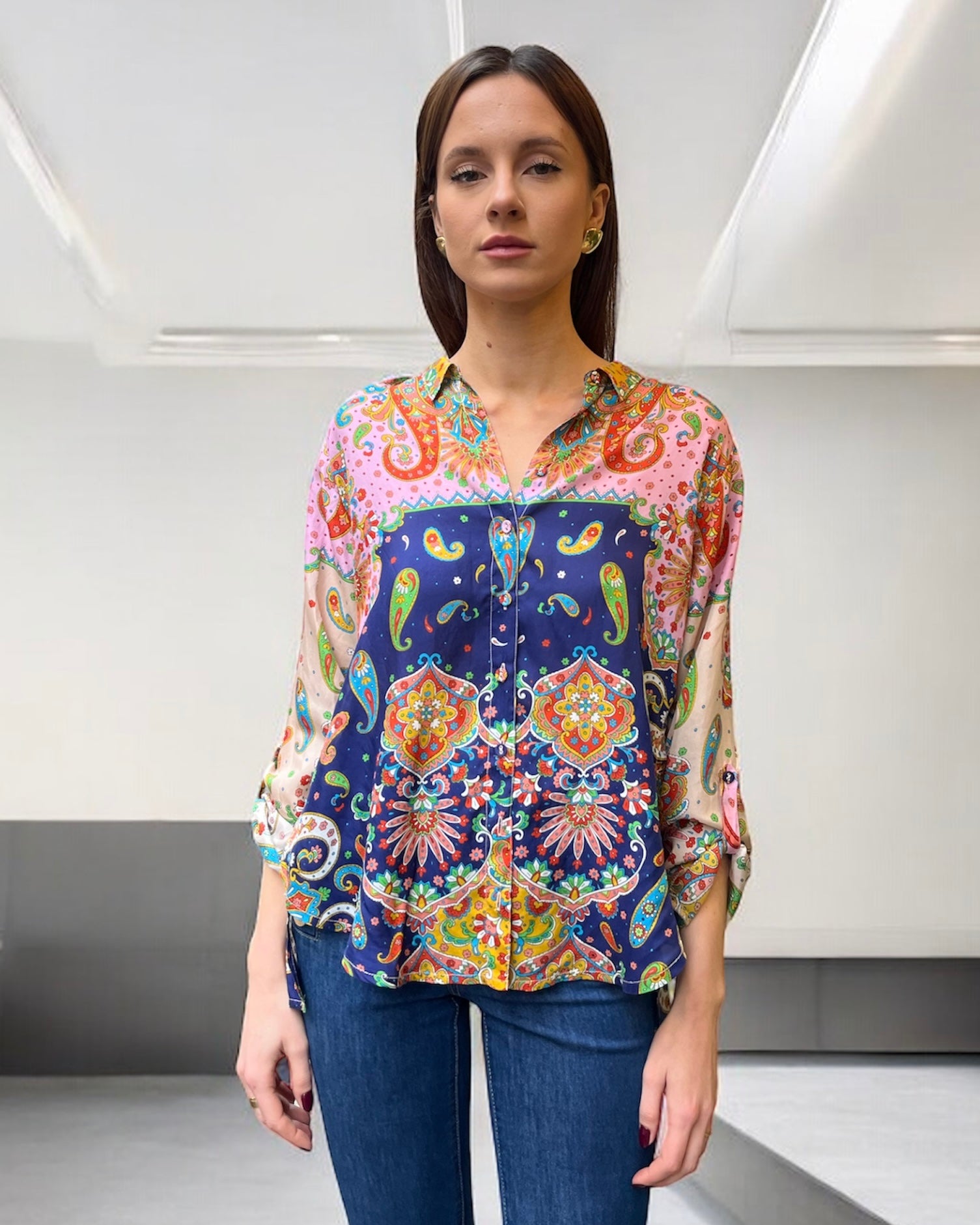 Camicia in seta foulard
