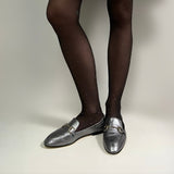 Supersoft moccasin in steel glove nappa leather