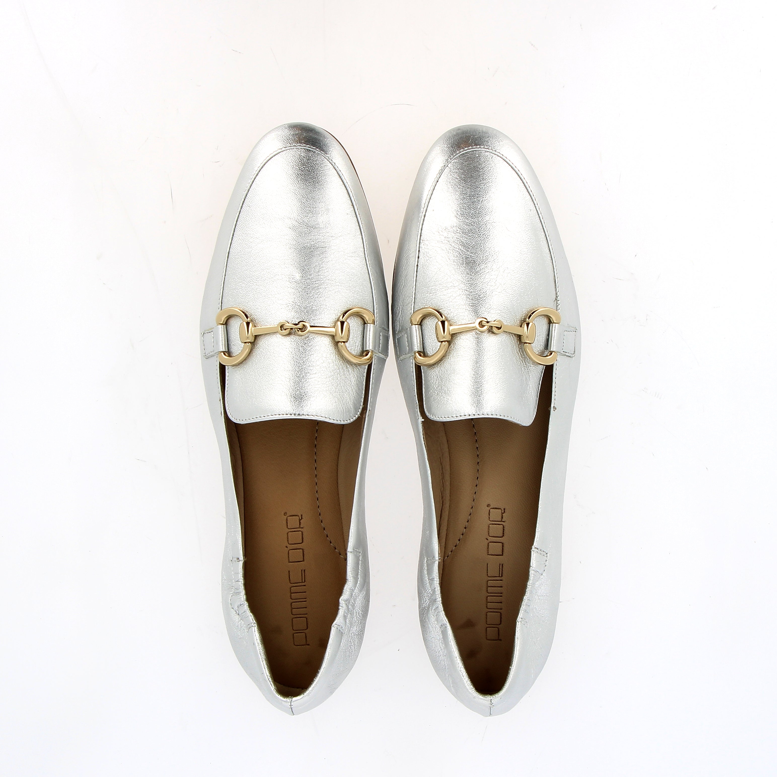 Supersoft moccasin in silver glove nappa