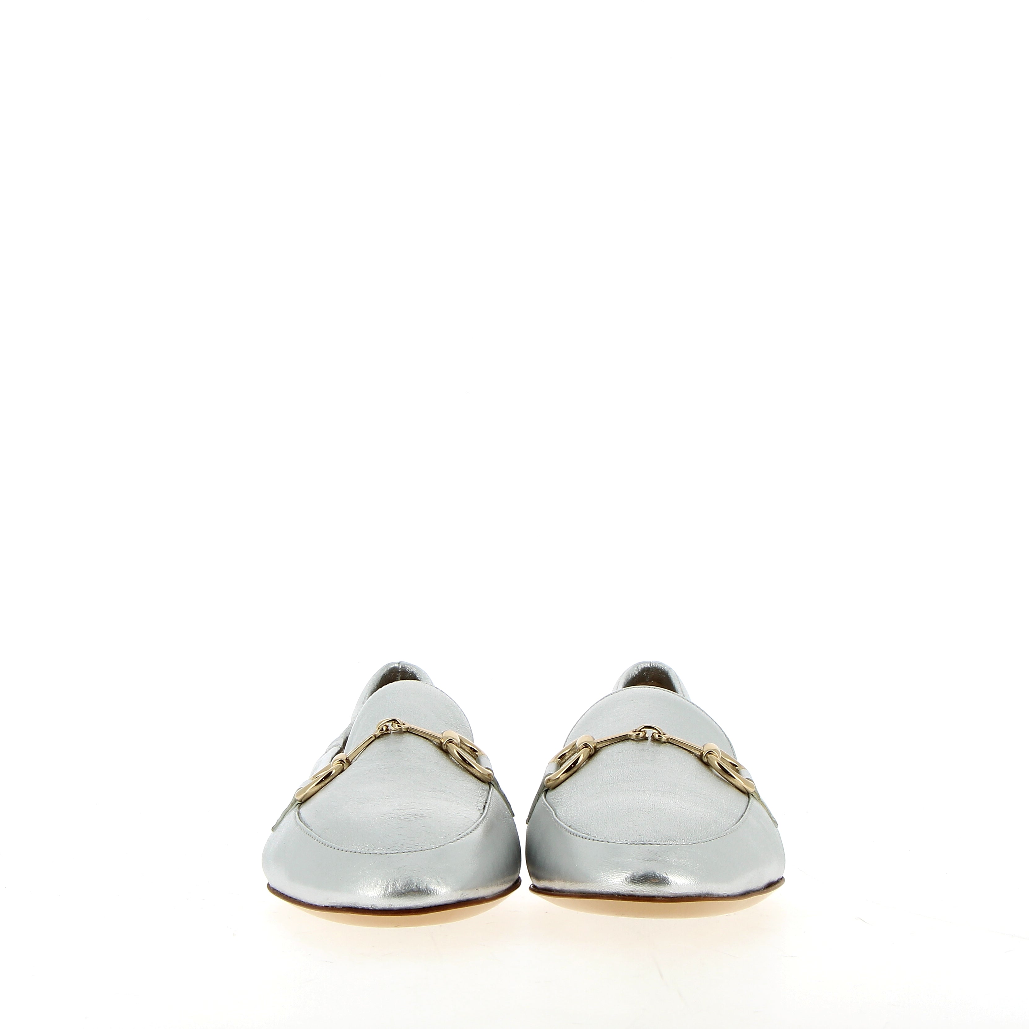 Supersoft moccasin in silver glove nappa