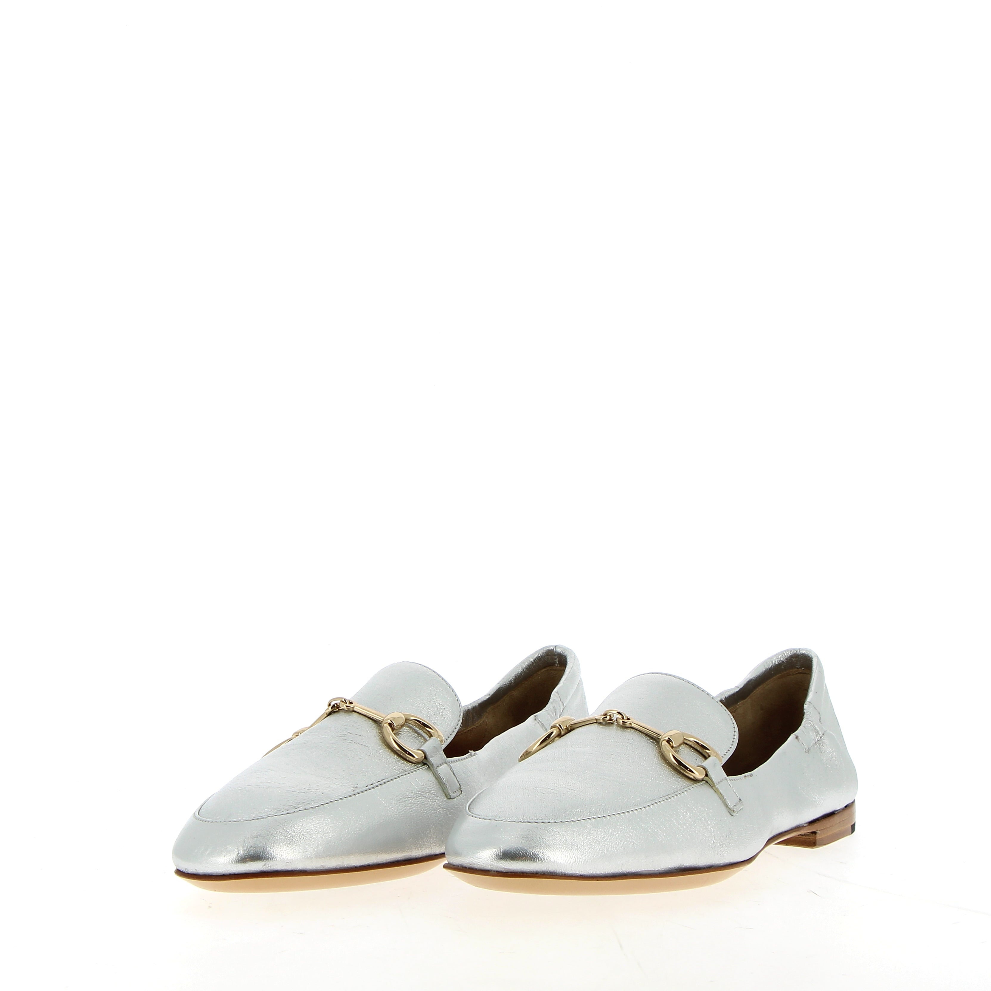 Supersoft moccasin in silver glove nappa
