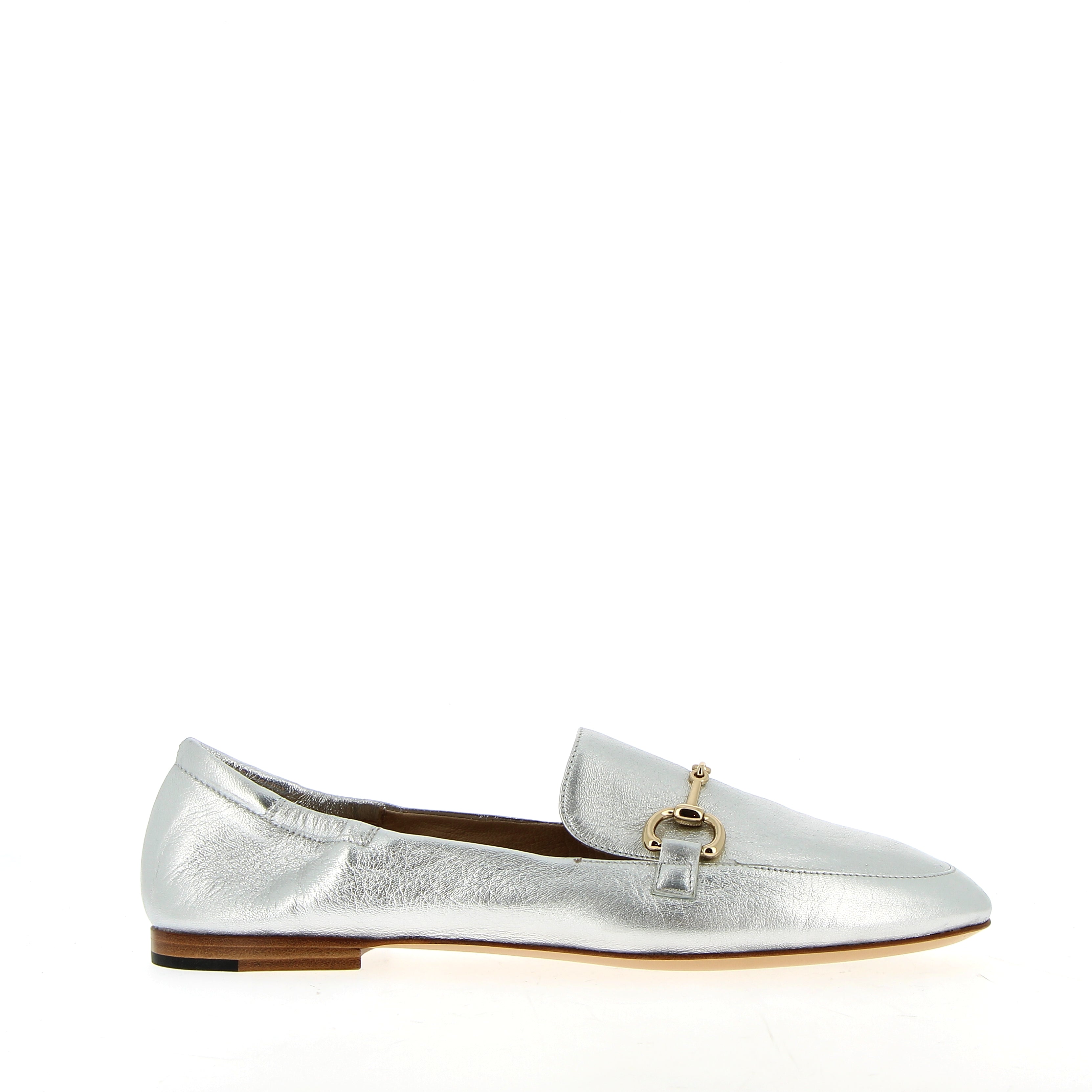 Supersoft moccasin in silver glove nappa