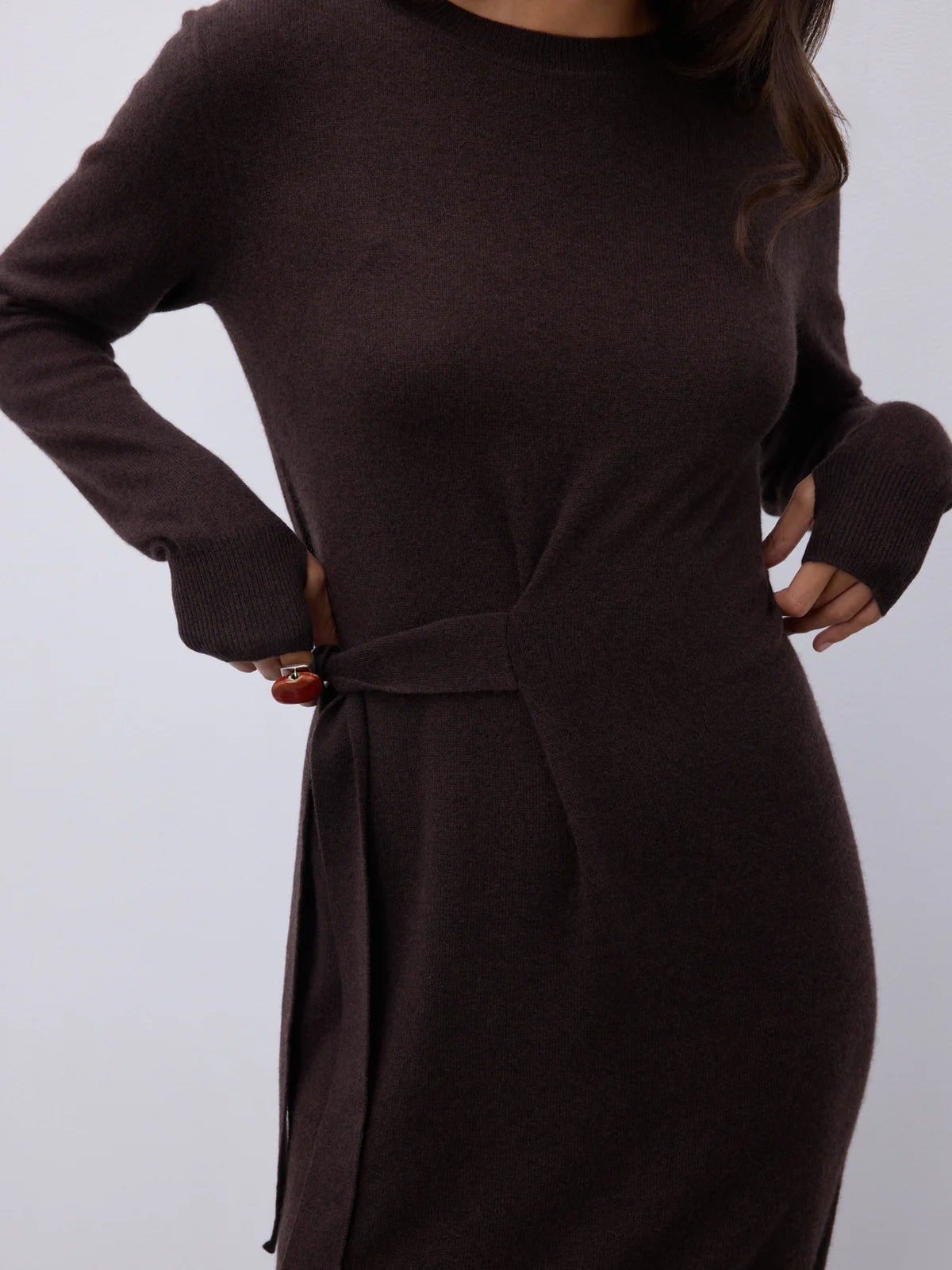 Romy abito in cashmere cacao