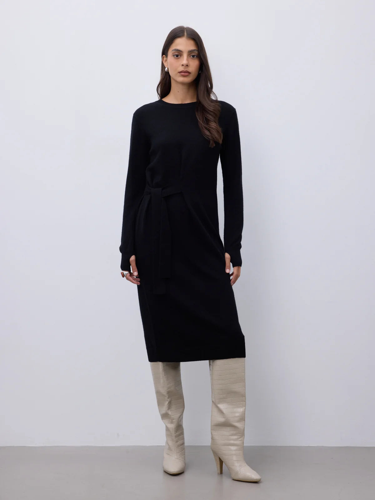 Romy abito in cashmere nero