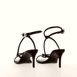 Sandalo alto in vernice testa di moro