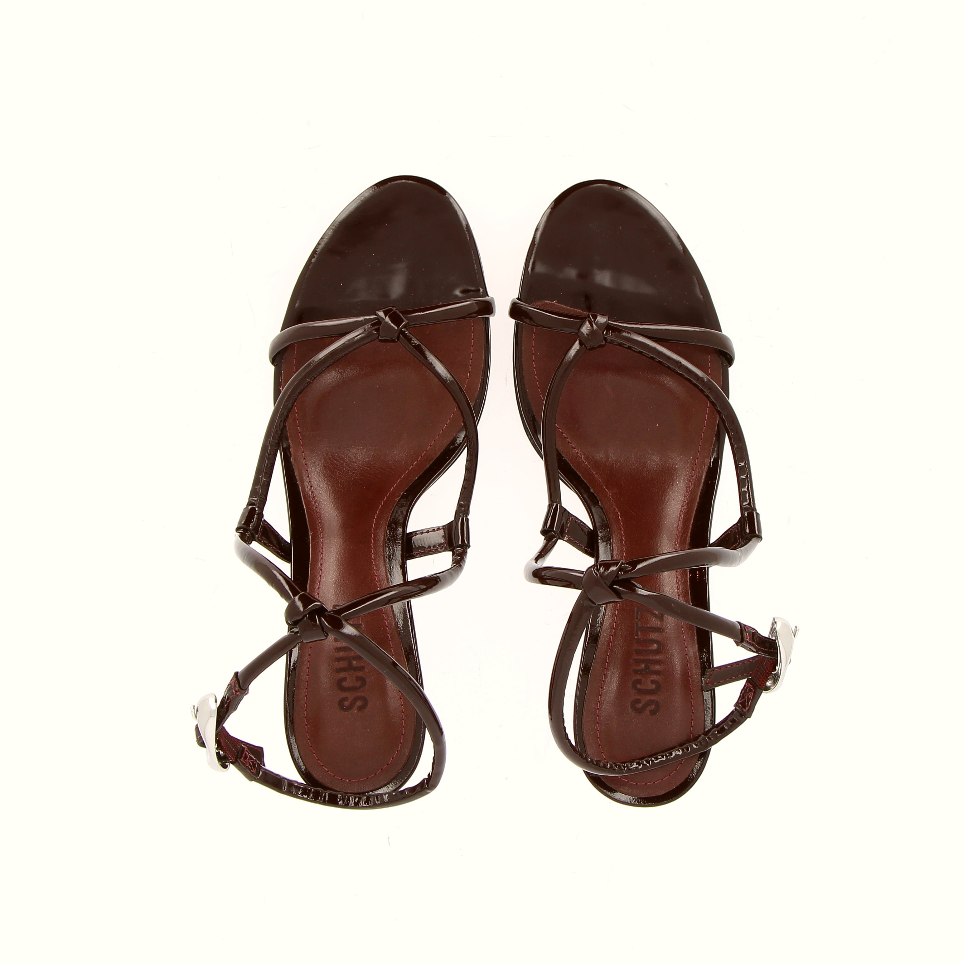 Sandalo alto in vernice testa di moro