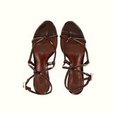 Sandalo alto in vernice testa di moro