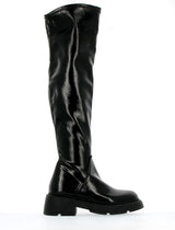 Black cuissard stretch naplack boot  