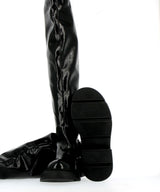 Black cuissard stretch naplack boot  