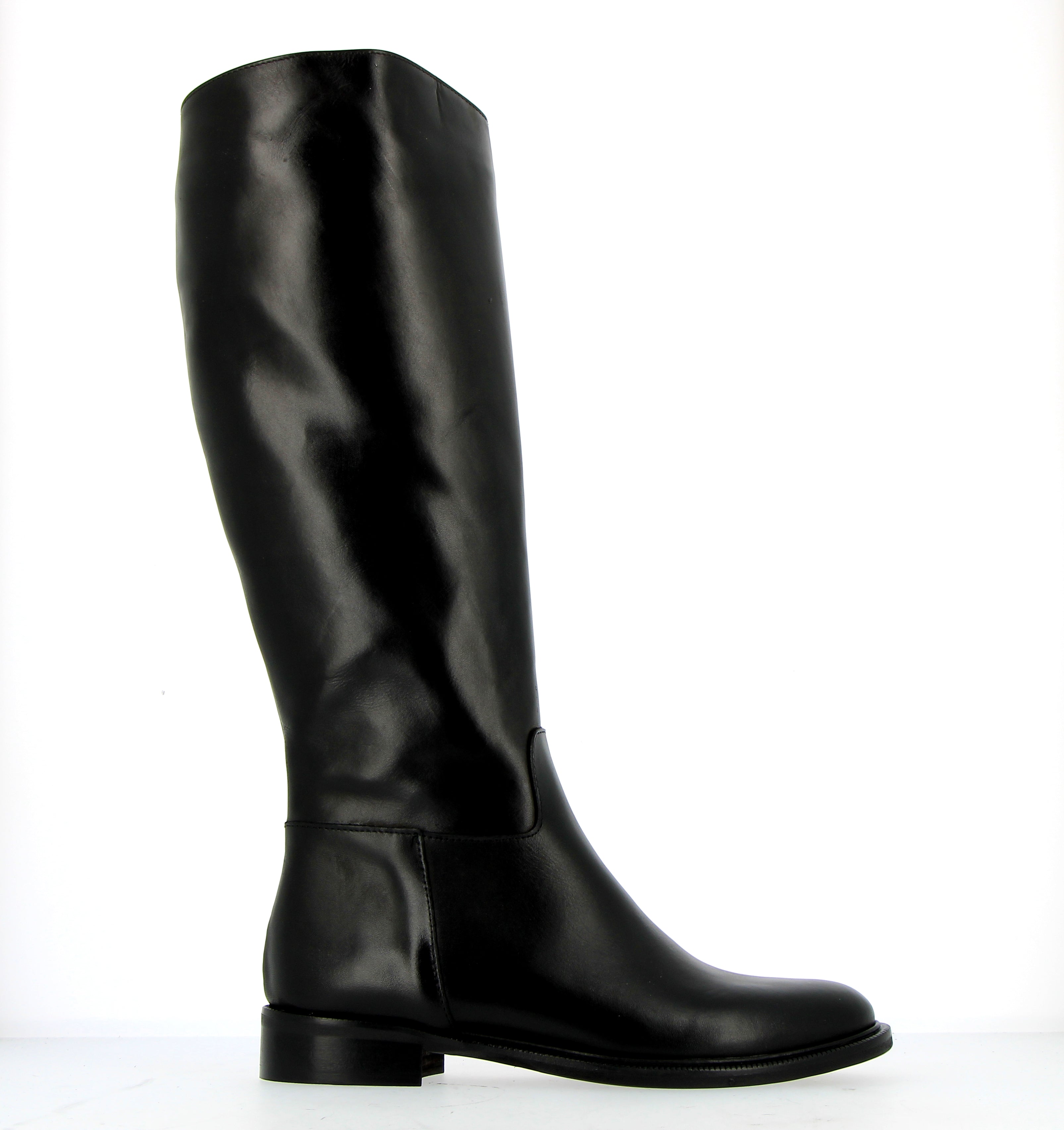 Black leather boot horse style