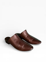 Sabot in morbida pelle testa di moro