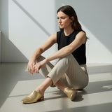 Sabot in morbida pelle oro anticato