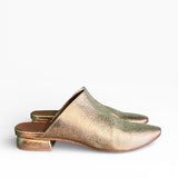 Sabot in morbida pelle oro anticato