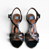 Sandalo Marylin in nappa tejus nero