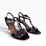Sandalo Marylin in nappa tejus nero