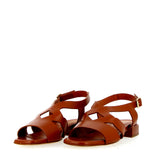 Low sandal in raw cut leather