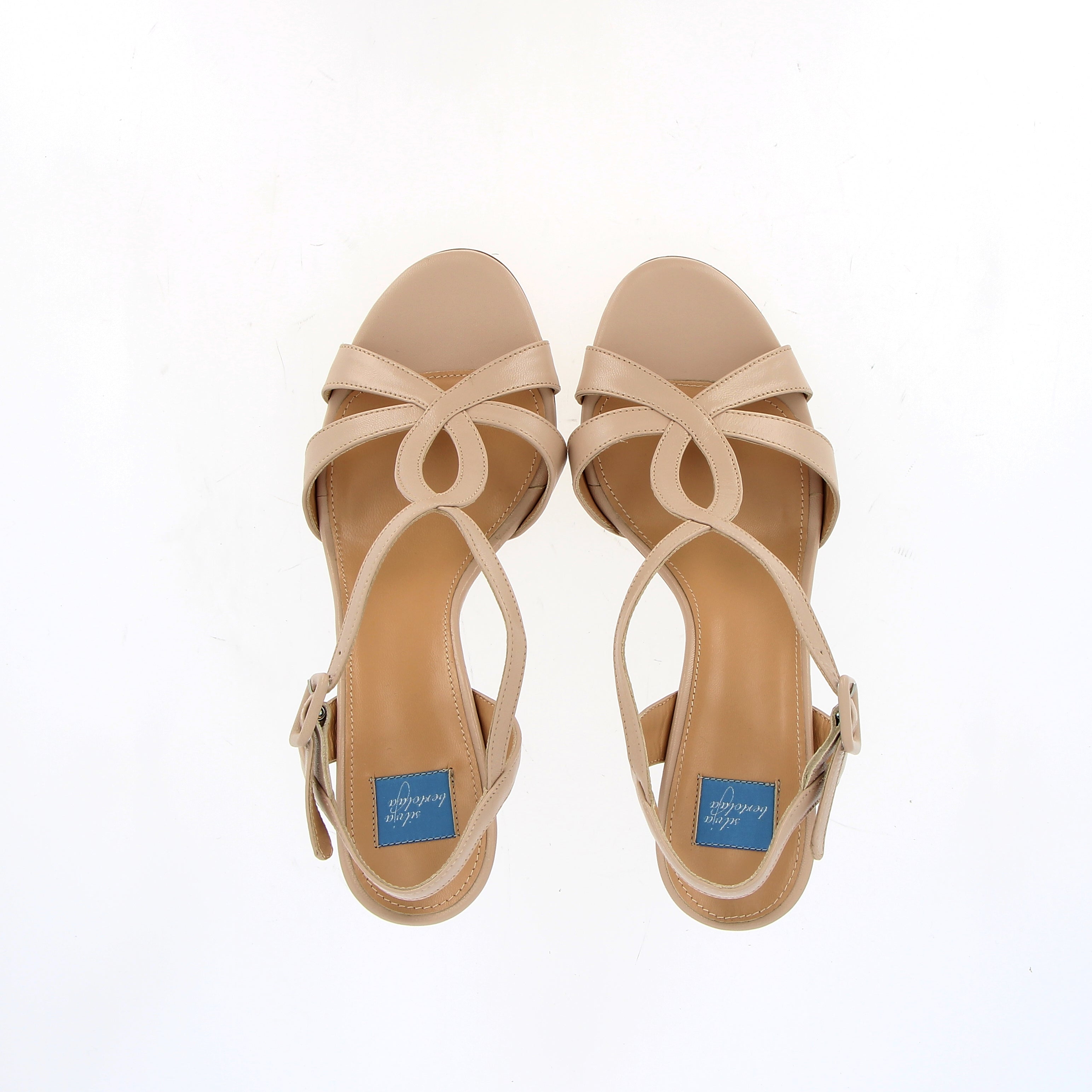 Nude nappa leather sandal