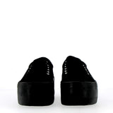 Sneaker tessuto nero con plateau