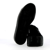 Black fabric sneaker with platform