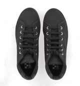 Black fabric sneaker with platform
