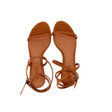 Sandalo cuoio stampa cocco tacco medio con cinturino