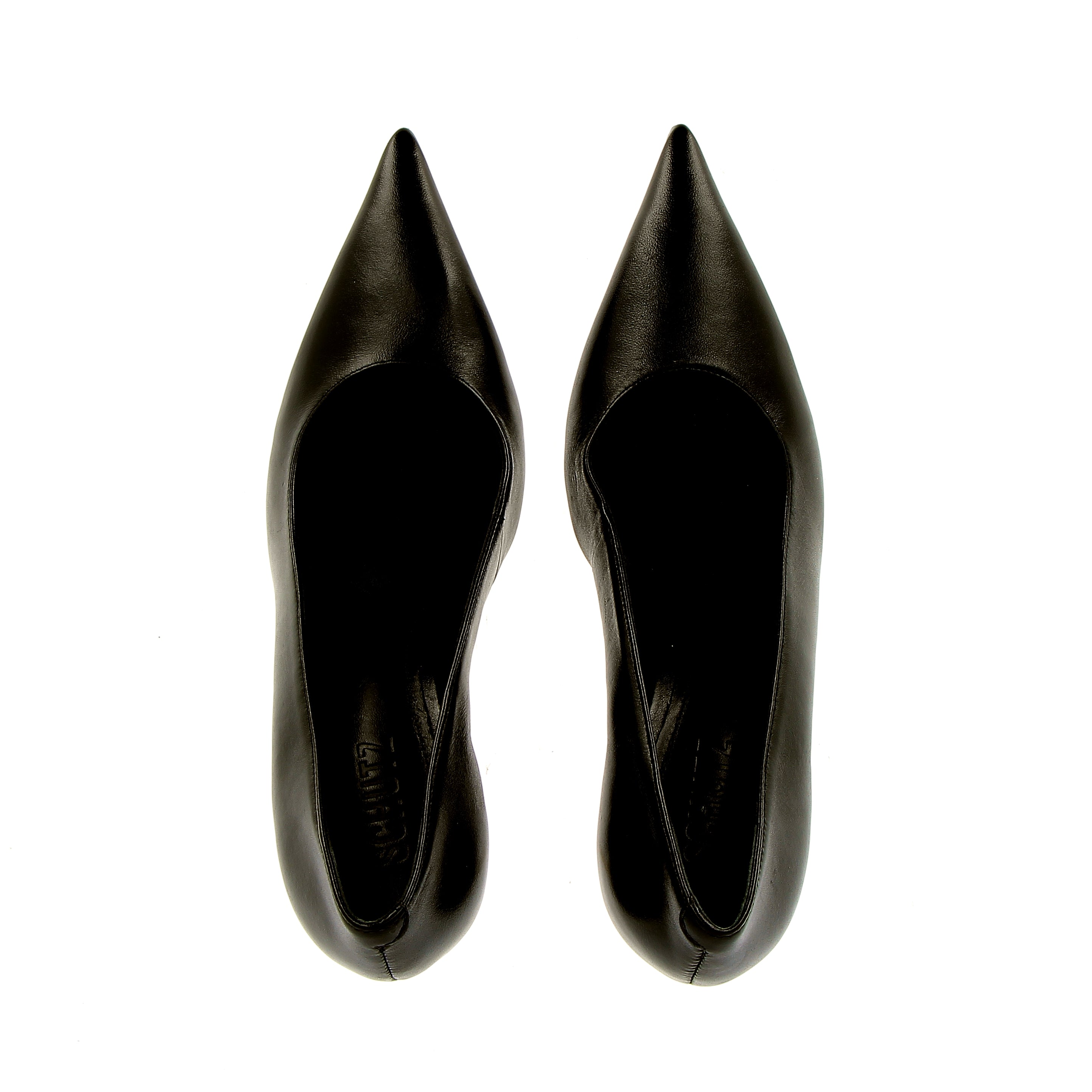 Decolleté nero in pelle tacco Stiletto oro