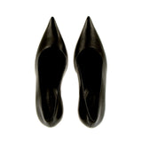 Decolleté nero in pelle tacco Stiletto oro