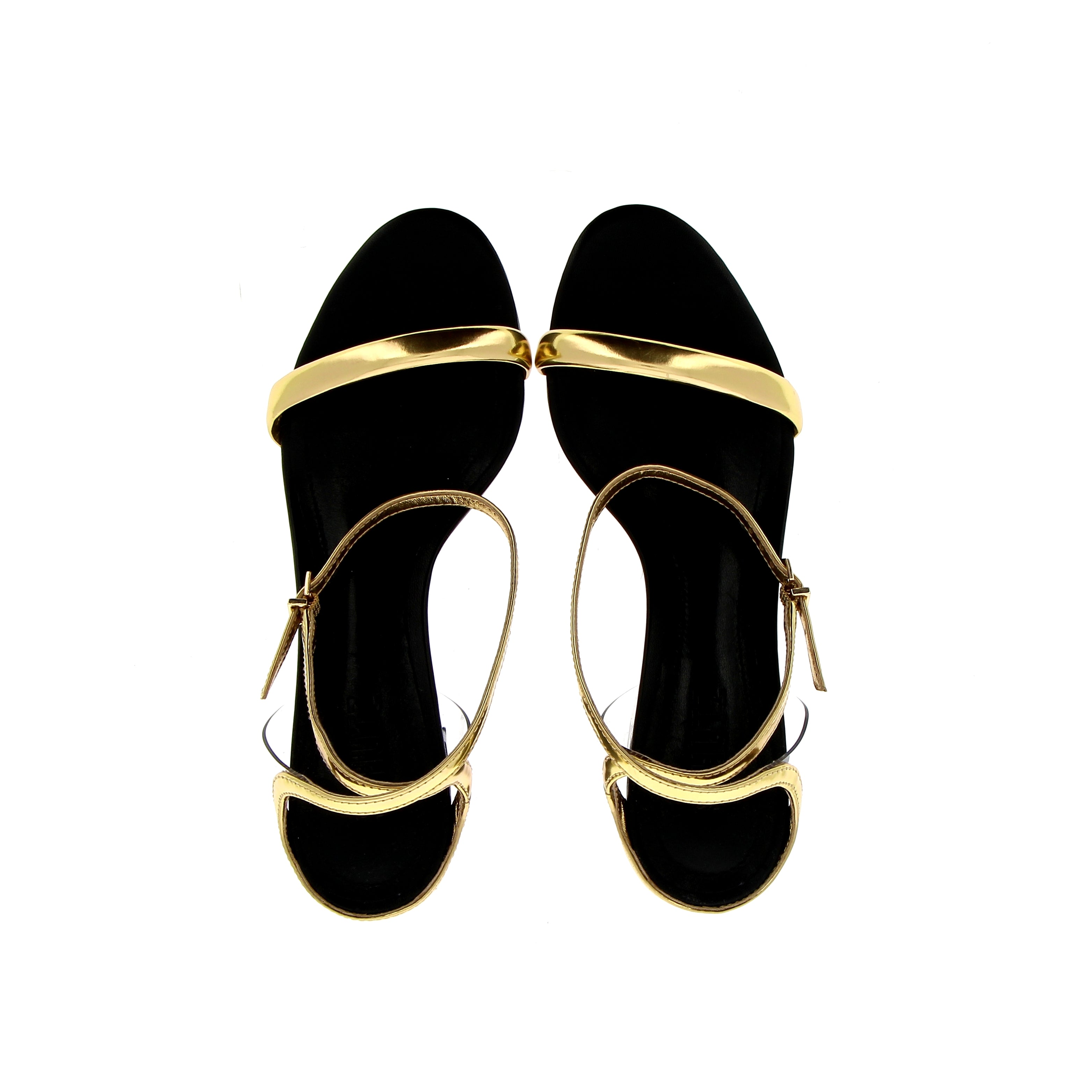 Gold mirror sandal medium heel