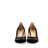 Decolletè in velluto nero con decorazione