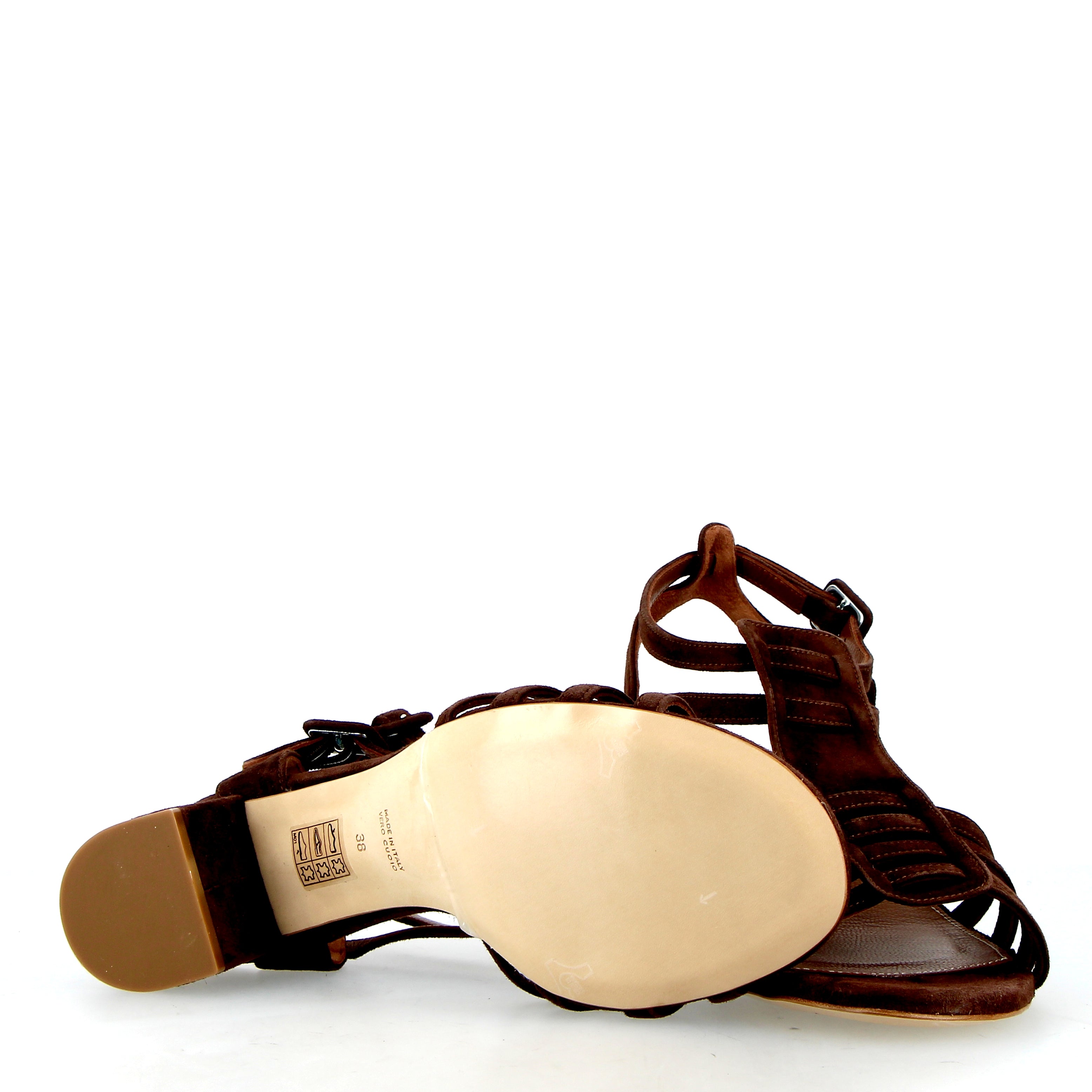 Sandalo Gladiator Giulia in morbido camoscio moro