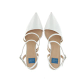 Slingback in pelle bianca