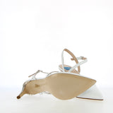 Slingback in pelle bianca