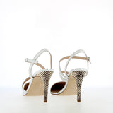 Slingback in pelle bianca