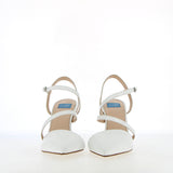 Slingback in pelle bianca