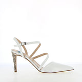 Slingback in pelle bianca