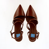 Slingback in glove  color cuoio