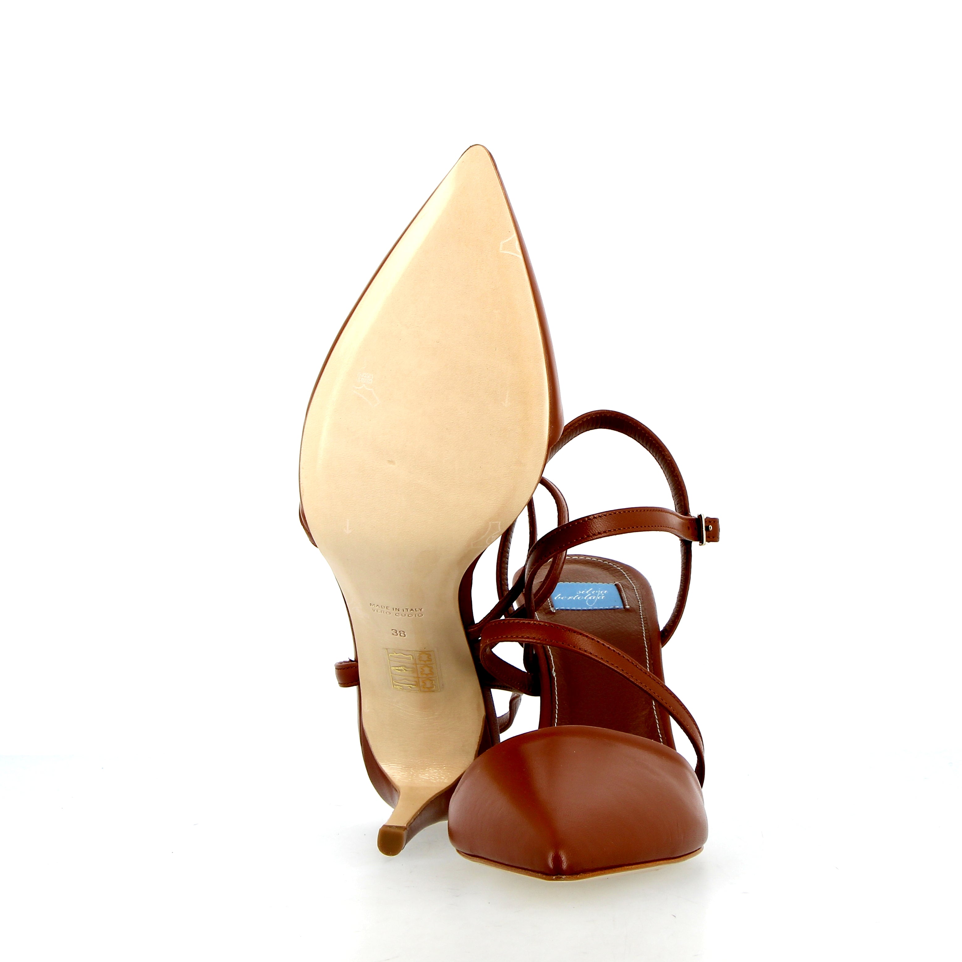 Slingback in glove  color cuoio