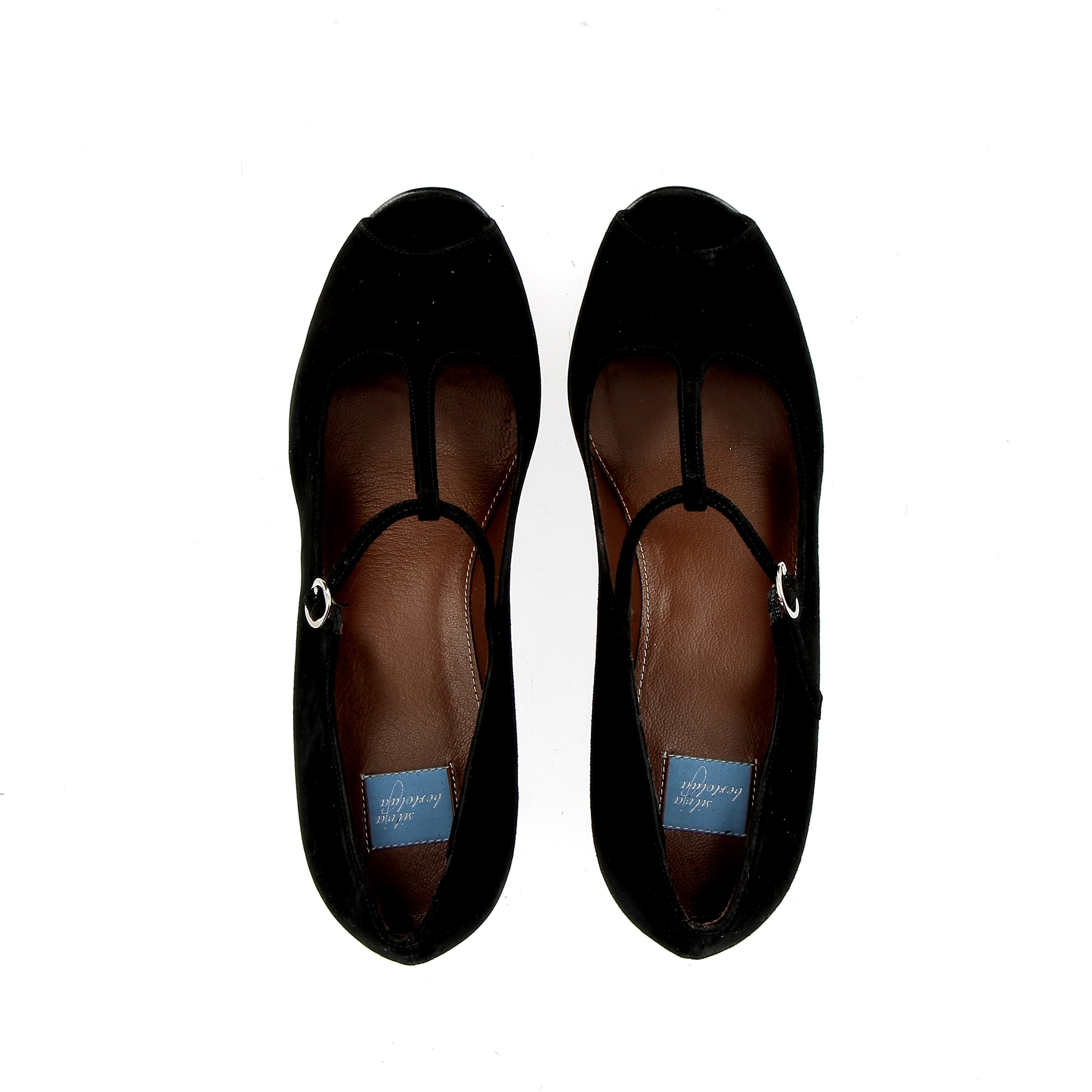 MaryJane in camoscio nero con piccola platform