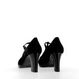 MaryJane in camoscio nero con piccola platform