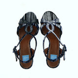 Sandalo Marylin in velluto blu notte