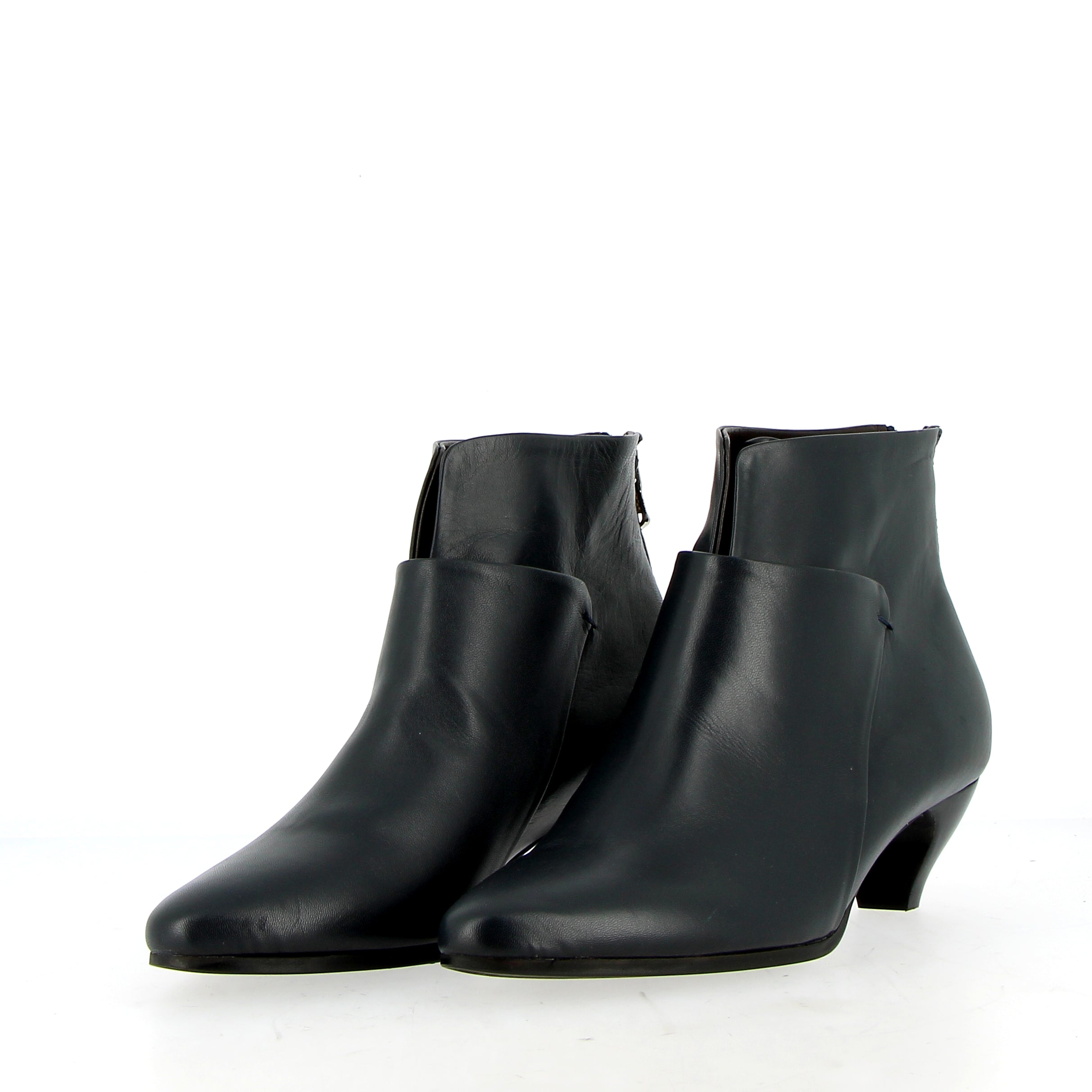 Stivaletto Belle in pelle blu inc con cerniera