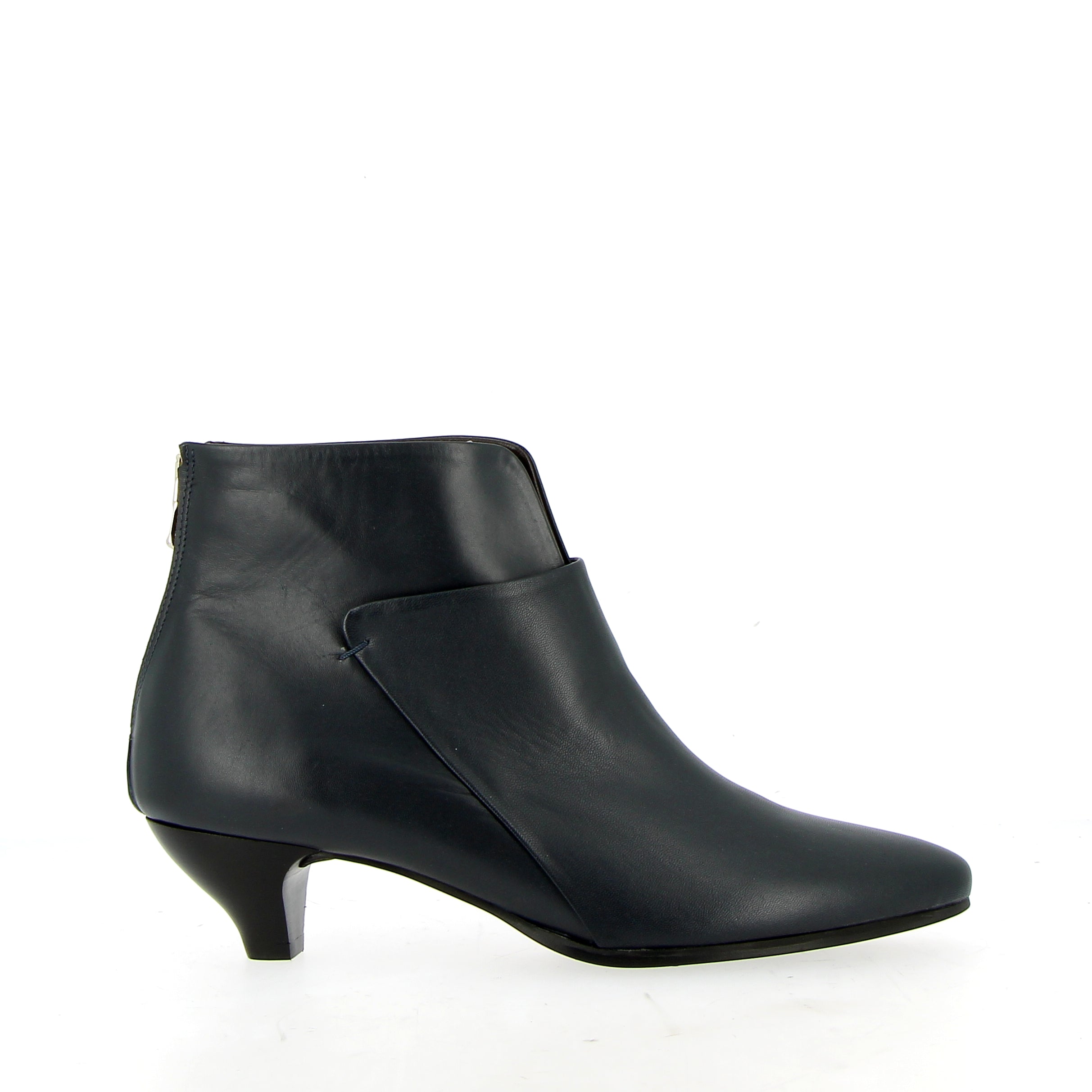 Stivaletto Belle in pelle blu inc con cerniera