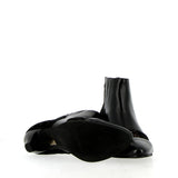 Bianca ankle boot in black leather and fabric