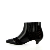 Bianca ankle boot in black leather and fabric