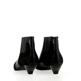 Bianca ankle boot in black leather and fabric