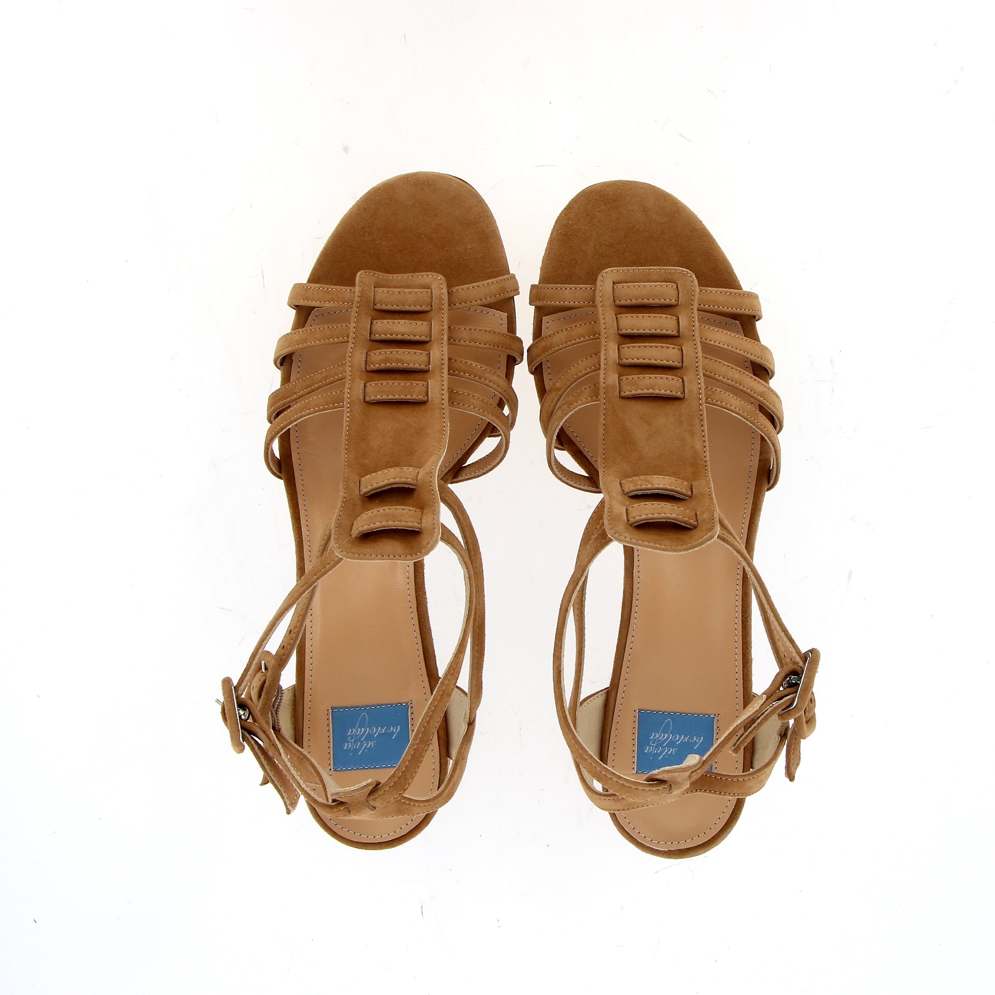 Sandalo Gladiator Giulia in morbido camoscio cuoio